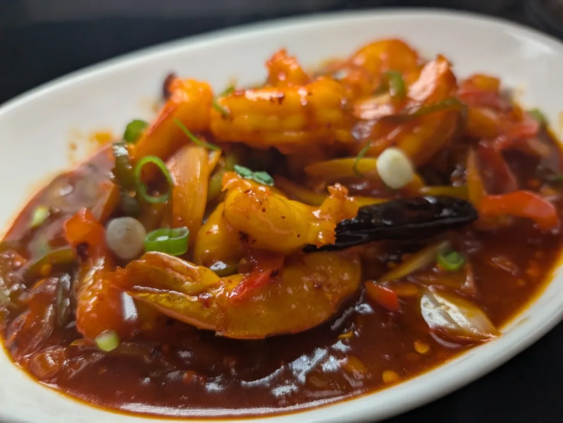 Halal chili garlic shrimp near Tomball, TX